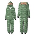 thumbnail image 2 of Odeerbi Christmas Onesie Pajamas for Family Holiday Sleep Jumpsuit Long Sleeve Family Christmas Pajamas Matching Sets Mom Fashion Lattice Print Plush Jumpsuit Sleepwear PJs Set Green, 2 of 6