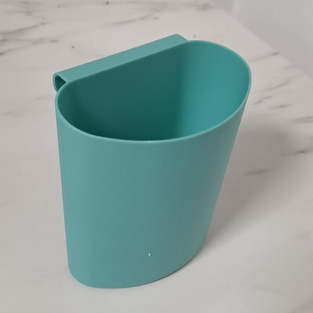 Cestas De Almacenamiento Paquete de 4 contenedores de almacenamiento de plástico con asas para organizar la despensa,la cocina,el baño,la oficina y el armario (color azul). Rkxzt