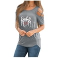 thumbnail image 2 of Fiudx Camisas de Mujer Camiseta Estampada a La Moda para Mujer, Blusa de Manga Corta, Tops Informales con Cuello Redondo, 2 of 4