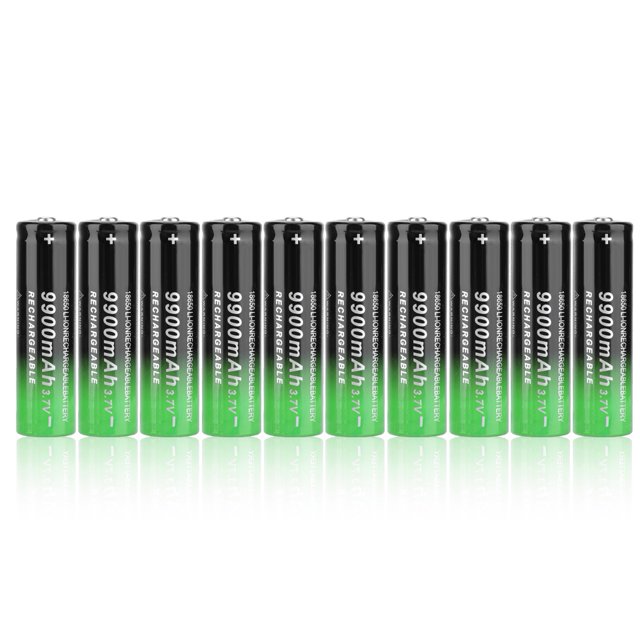 10 PCS Baterías recargables Larga vida útil Alta capacidad Servicio pesado 9900 mAh 3.7V