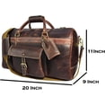thumbnail image 3 of Tuzech Large Duffel Luggage leather Travel Bag Duffel bag Gym Bag Airplane cabin Approved Carry On Overnight Leather Weekender Mens Duffle Bag For Men and Women 20 Inch, 3 of 9
