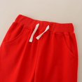 thumbnail image 3 of Kids Cargo Pants Boys Solid Dance Streetwear Cinch Bottom Comfy Loose Fit Teen Children Pants for Girls,Red,6-7 Years, 3 of 7