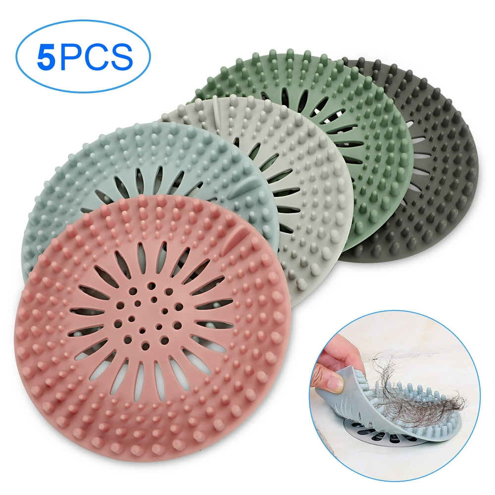 5Pcs Shower Hair Catcher Bathtub Drain Cover Square Hair Stopper