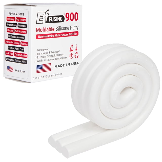 Masilla de silicona moldeable E/FUSING 900, impermeable, blanca