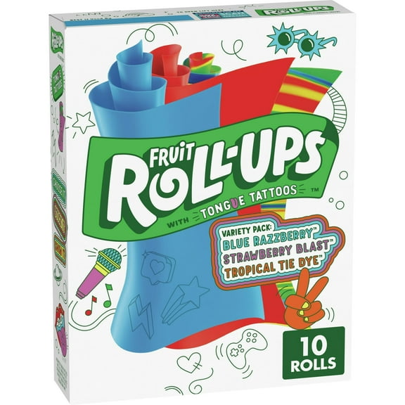 Pack of 2 Fruit Roll-Ups Fruit Flavored Snacks, Variety Pack, Pouches, 10 ct