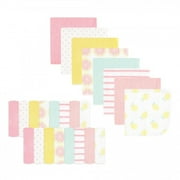Hudson Baby Infant Girl Rayon from Bamboo Washcloth Bundle, Lemons, One Size