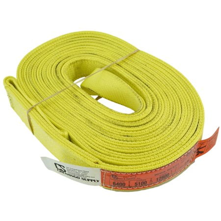 DD Sling (USA Made). Multiple Sizes in Listing! 2" x 30', 2 Ply Twisted Eye, Nylon Lifting Slings, Eye & Eye, 6,400 lbs Vertical, 5,100 Choker, 12,800 Basket Load (2inX30ft)