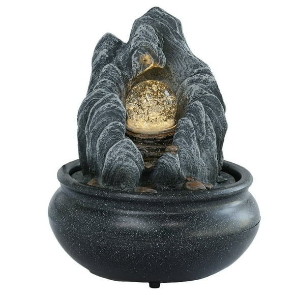 MesaSe Tabletop Fountain Rotating Ball Rock Waterfall Fountain Indoor Tabletop Water Fountain for Modern Home Decor Office Living Room Decoration
