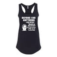 thumbnail image 2 of Wild Bobby, Office Dwight Quote Before I Do Anything, Pop Culture, Women Racerback Tank Top, Black, Small, 2 of 4