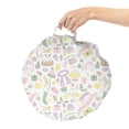thumbnail image 2 of Pastel Round Floor Cushion with Handle, Illustration of Christmas Elements Ornaments Presents Tree Cookies, Decorative Pillow for Living Room & Dorms, 18" Round, White Green, by Ambesonne, 2 of 4