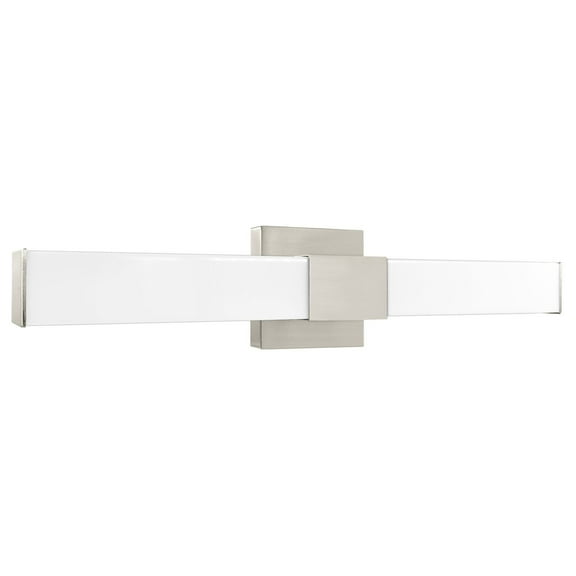 Luxrite LED Bathroom Vanity Light Fixtures Square 24 Inch Brushed Nickel 5 CCT 2700K-5000K 24W 1500 Lumens Dimmable
