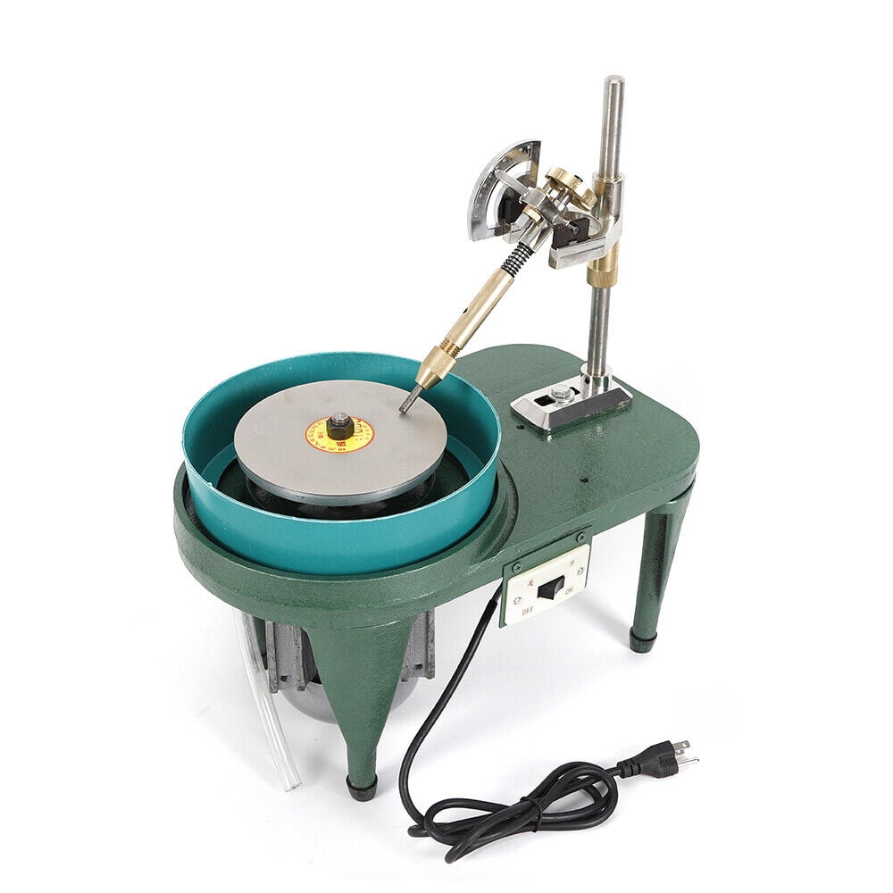 Fichiouy Electric Gem Faceting Machine Jewelry Polisher Jade Flat Grinder Grinding for Jade Agate Amber Precious Stones 180W 110V