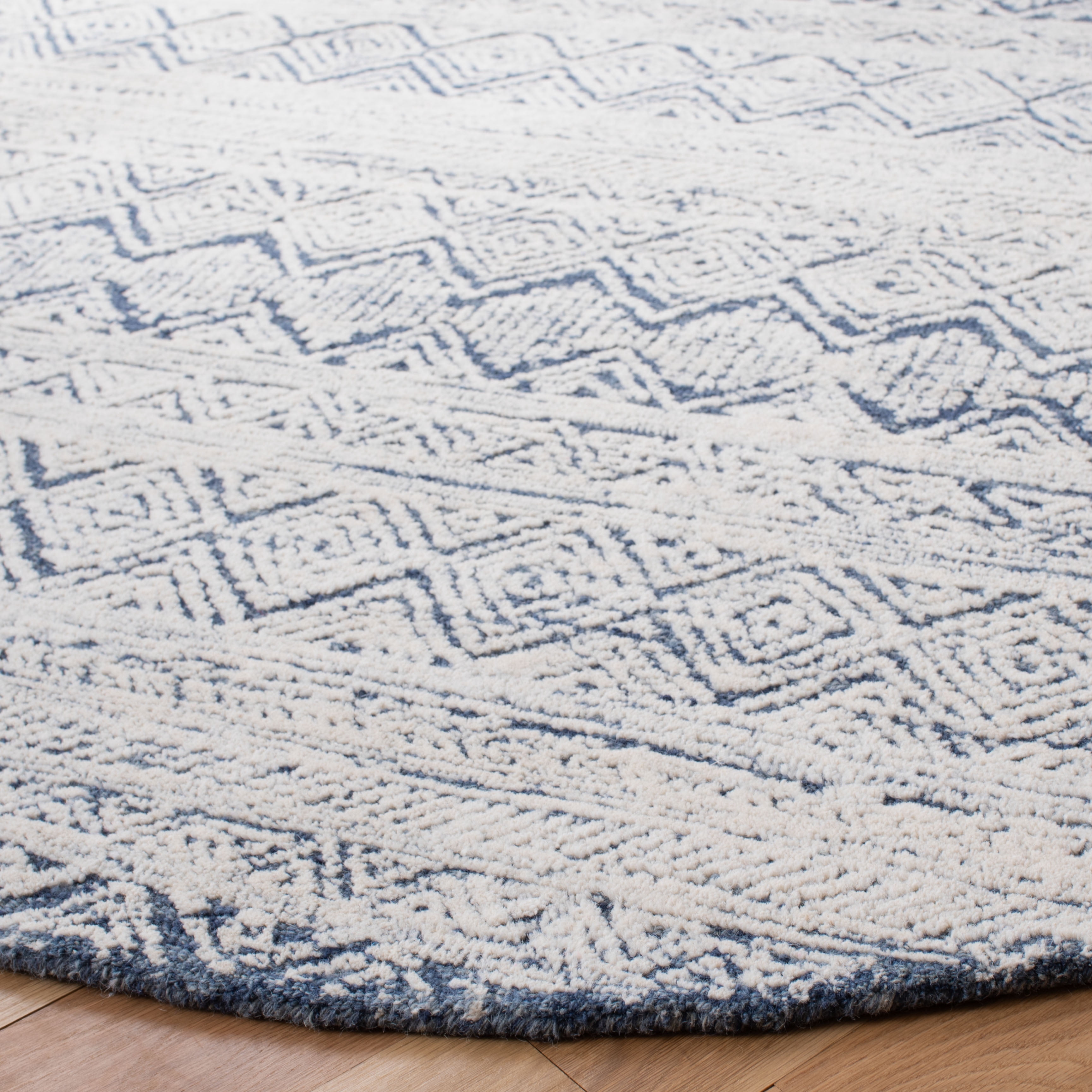 SAFAVIEH Abstract Alexandrena Southwestern Area Rug, Blue/Ivory, 6' x 6' Round