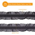 thumbnail image 2 of 1Card 11Yard 10m Black Fabric Lace Trim Stretch Elastic Double Ruffle Lace Ribbon 1 inches 28mm Wide for SewingDress Decoration and Gift Wrapping, 2 of 7