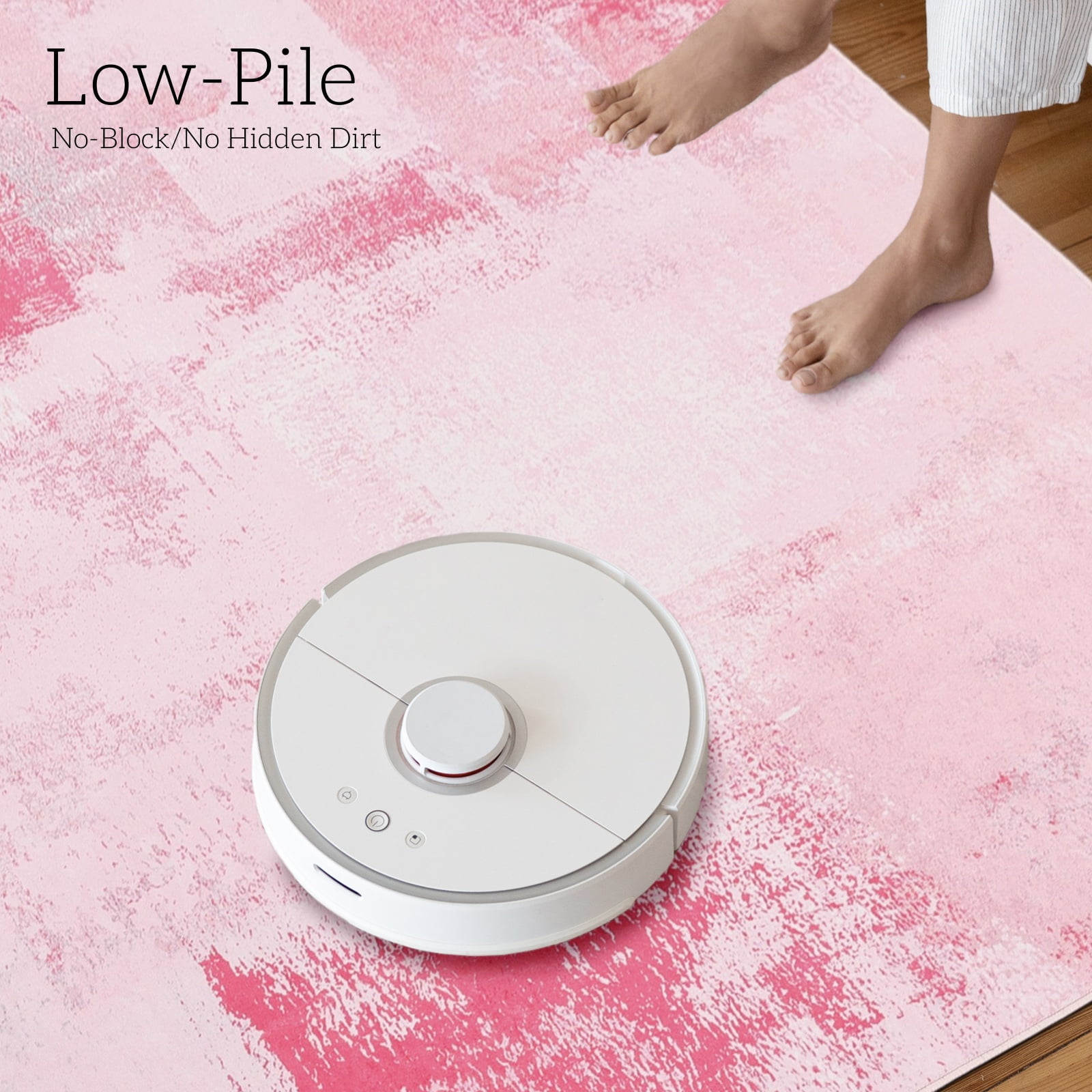 SPRINDAY Abstract Area Rug for living room, Low-Pile 5'x7' Rugs with Non-Slip Backing, Pink Carpet