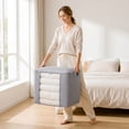 thumbnail image 4 of 3-Tier Compression Storage Bag with Visual Window, 1-Pack (21.25x16.53x23.62 Inch) - Large Capacity Bedding Organizer for Blankets, Clothes & Seasonal Items Beige, 4 of 7
