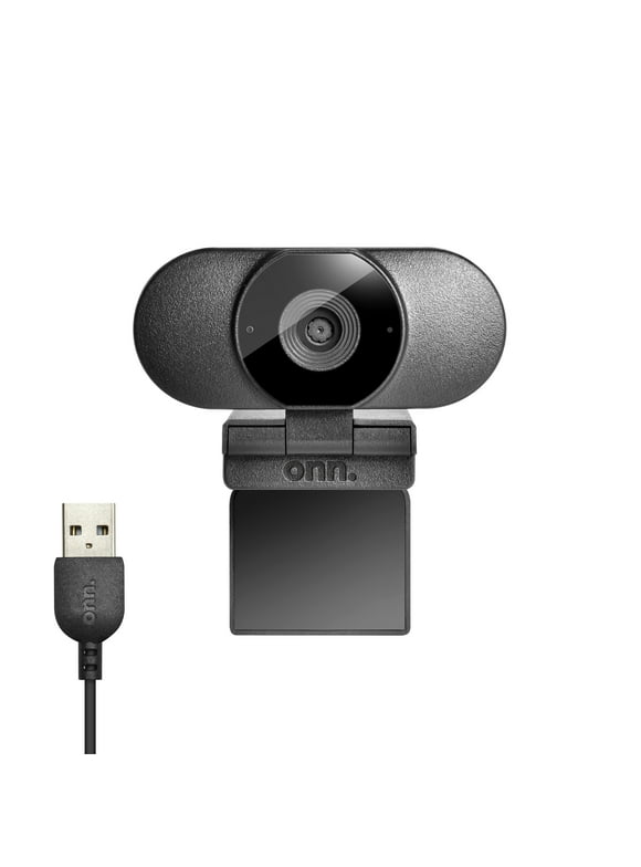 onn. 1440P Webcam with Autofocus and Built-in Microphone, Adjustable,Black