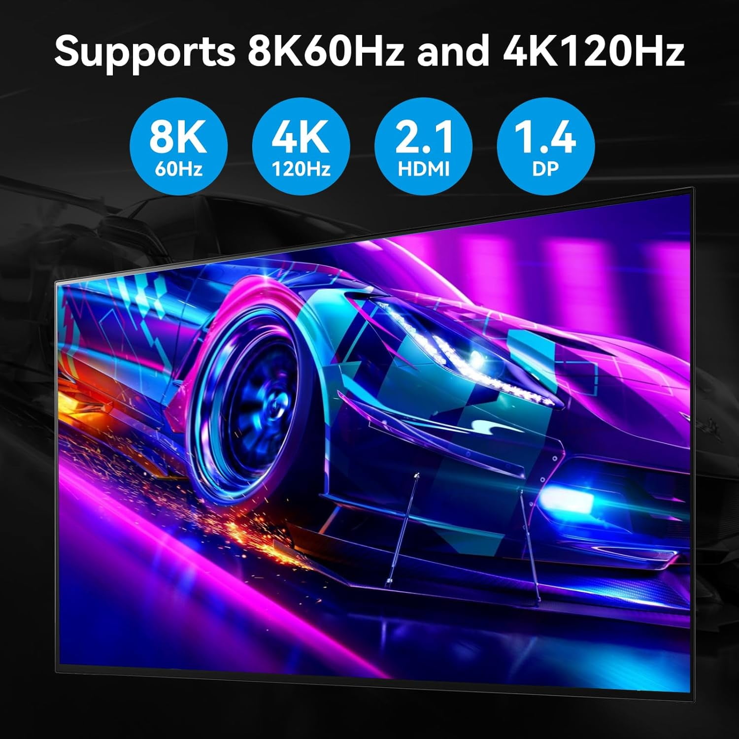 8K@60Hz HDMI+2 Displayport KVM Switch 3 Monitors 2 Computers 4K@120Hz USB 3.0 DP KVM Swtiches Triple Monitor 2 Port for 2 PC Share 1 Set of Keyboard Mouse Printer Hard Disk Etc Support Extended Mode