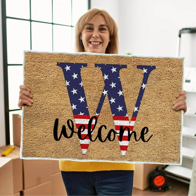 4th Of July Door Mat Patriotic Doormat Entryway Rug Welcome Independence Day Doormat Stain And Fad Patriotic Decor Welcome Outdoor Mat