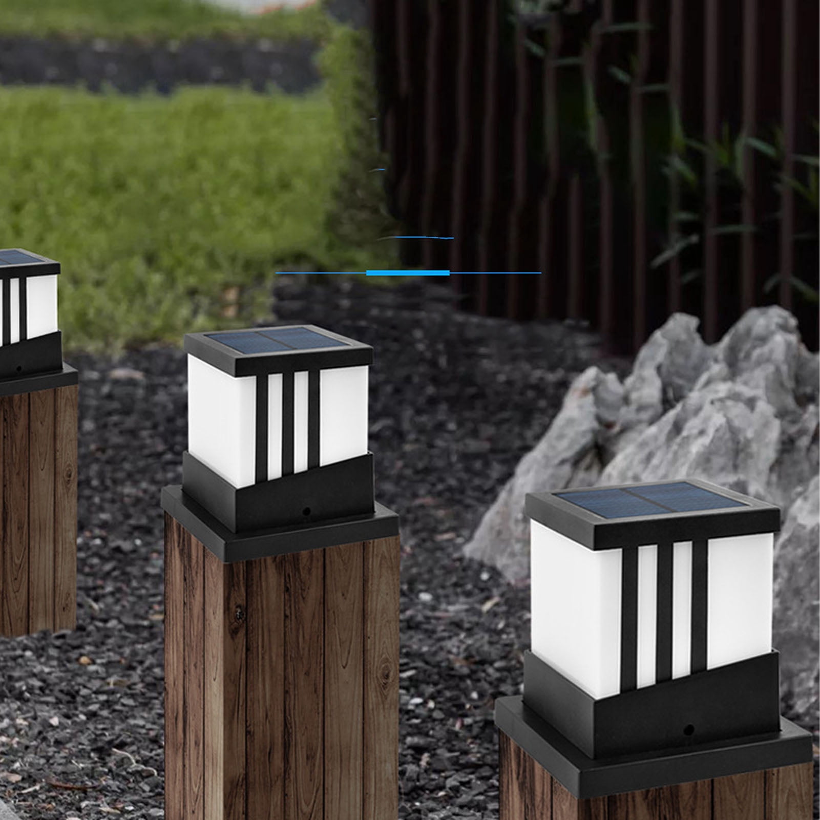 Patio Decor Outdoor Solar Lamp Post Light, Waterproof Outdoor Solar Post Cap Light for Courtyard