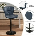 thumbnail image 5 of Hawsaiy Modern Bar Stools Set of 2, Adjustable Faux Leather Upholstered Swivel Bar Stools, Counter Height Bar Chairs with Back for Kitchen Island, Dark Blue, 5 of 10
