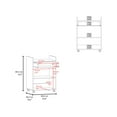 thumbnail image 5 of FM FURNITURE Burnside Kitchen Cart with 2 Doors and 1 Drawer, White, 5 of 6