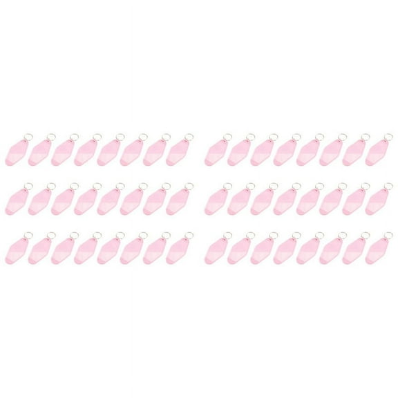 48 Pcs Vintage Motel Keychain DIY Blank Hotel Keychains Heat Transfer Blank Keychains Bulk Sublimation (Pink)