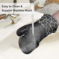 thumbnail image 5 of Silicone Oven Gloves, Heat Resistant Bbq Gloves 1 Pair And 2 Potholders, Perfect For Grill Bbq Kitchen Baking Oven (black), 5 of 5