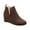 Coffee, variant on Women's Chunky Heel Ankle Boots - Zipper Cowboy Retro Fashion Western Flat Short Platform Dress Booties Casual Dress Booties for Fall Winter