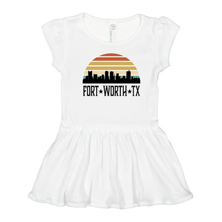 

Inktastic Fort Worth Texas Skyline Retro Girls Toddler Dress