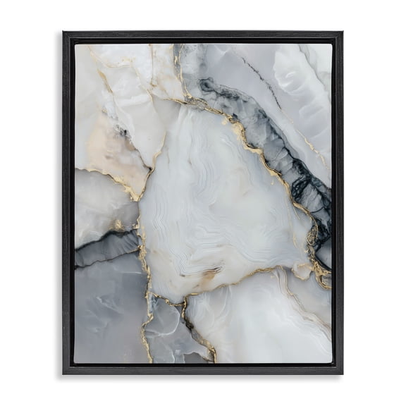 Stupell Industries Luxe Stone Geode Black Framed Floater Canvas Wall Art, design by Svetlana Aleynikova