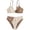 White, variant on Toddler Girl 2-Piece High Waist Bikini Swimsuit Set Colorblock Ring-Linked Ribbed Knit Bathing Suit