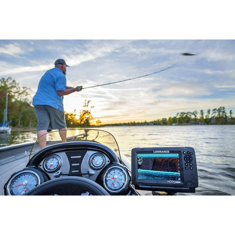 Lowrance Hook Reveal 7 Inch Fish Finders with Transducer, Plus Optional  Preloaded Maps