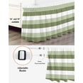 thumbnail image 3 of Sage Green White Striped Wrap Around Bed Skirts for Queen Bed 18" Drop, Bed Skirt with Adjustable Elastic Belt Dust Ruffle Bed Valance for Bedroom Hotel Luxury Farmhouse Stripes Bed Frame Cover, 3 of 7