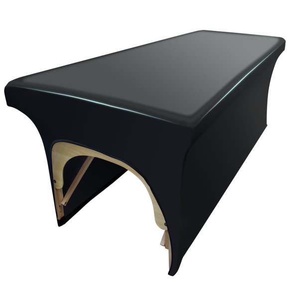 Housse de Lit pour Cils en Cuir PU Protecteur de Table de Massage Imperméable et Essuyable Housse de Protection pour Table de Spa, Ultra-Durable et Haute Élasticité Surmatelas en Cuir Végan (Noir)