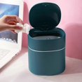 thumbnail image 2 of Mini Trash Can Desktop Waste Bin with -Open Lid Small Table Top Bin Graceful Round Corner Paper Bin, 2 of 5