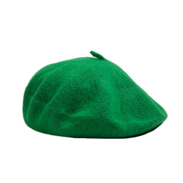 Boinas de pintor de color liso para mujer y para invierno, gorro cálido para mujer