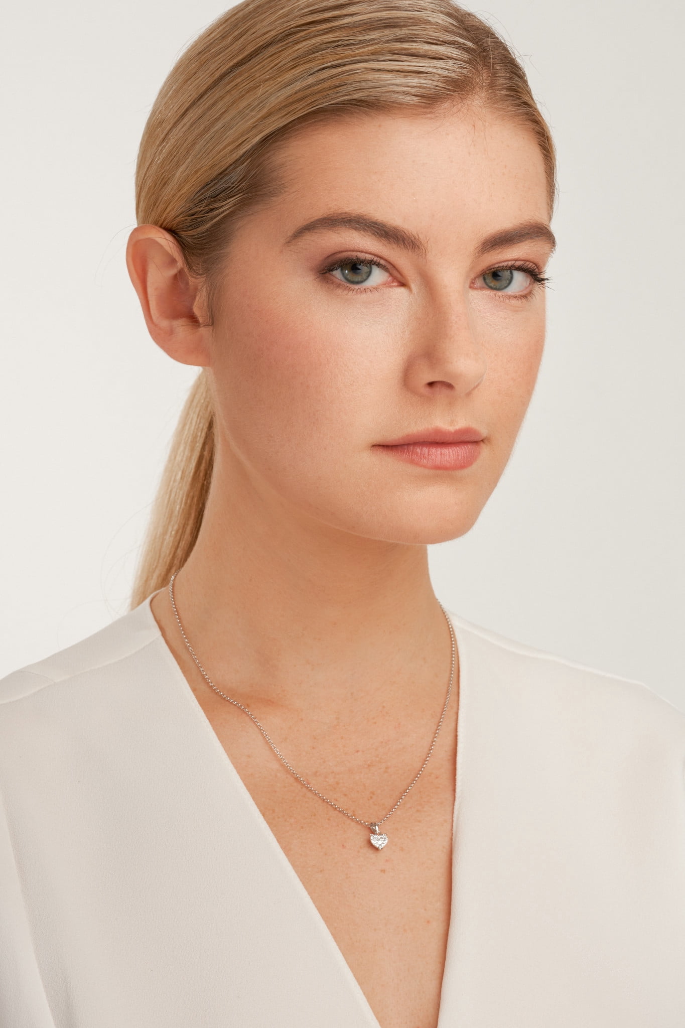 Forever Facets 1/5 CT TW Lab Grown Diamond Necklace in Platinum over Sterling Silver, Adult Female