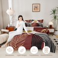 thumbnail image 3 of Manfei Boho Sun and Leaf Twin Comforter Sets, Mid Century Geometric Bedding Set, Red and Gold, Reversible 2-Piece, 1 Comforter and 1 Pillowcase, 3 of 6
