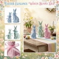 thumbnail image 2 of 2-Piece Woven Texture Easter Bunny Set, Rabbit Figurines with Satin Bows, Spring Tabletop Decor for Home Kitchen, Ideal Easter Gifts and Holiday Centerpieces, 2 of 9