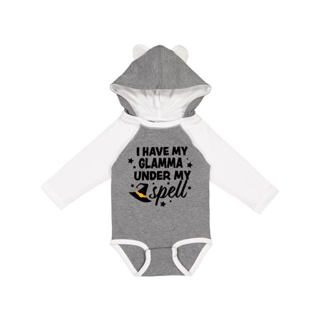 

Inktastic I Have My Glamma Under My Spell with Cute Witch Hat Gift Baby Boy or Baby Girl Long Sleeve Bodysuit