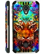 WORLD ACC Silver Guard Case Compatible for Coolpad Legacy S Brushed Metal Texture Hybrid TPU Phone Cover (Fantasy Tiger