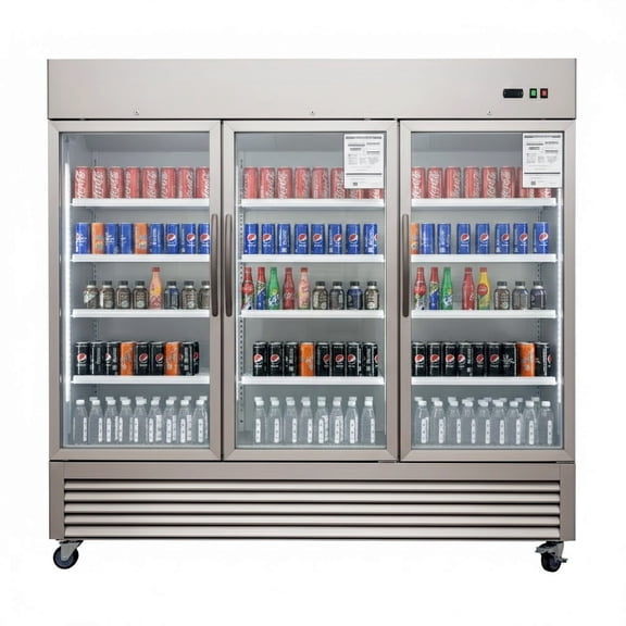 Cooler Depot 61 Cu. Ft. 82 inches 3 - Glass Door Commercial Beverage Display Refrigerator