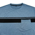 thumbnail image 7 of GuangCheng Mens Short Sleeve T-Shirts,Colorblock,Striped Tops with Chest Pocket,Regular Fit,Soft,Breathable,Comfortable,Casual Wear Shirts,Blue,Size 3XL, 7 of 7