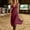Wine, variant on Women's Summer Casual Open‑Back Dress Solid Color Deep V‑Neck Spaghetti Strap Button‑Front Flowy Long Dress Light Blue XL(XL)
