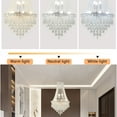 thumbnail image 5 of Modern Luxurious Crystal Empire Chandelier, 9-Light Raindrop Pendant Ceiling Light Fixture for Hallway Foyer Dining Room Living Room D19.68'' x H34.64'' Gold/Silver, 5 of 9