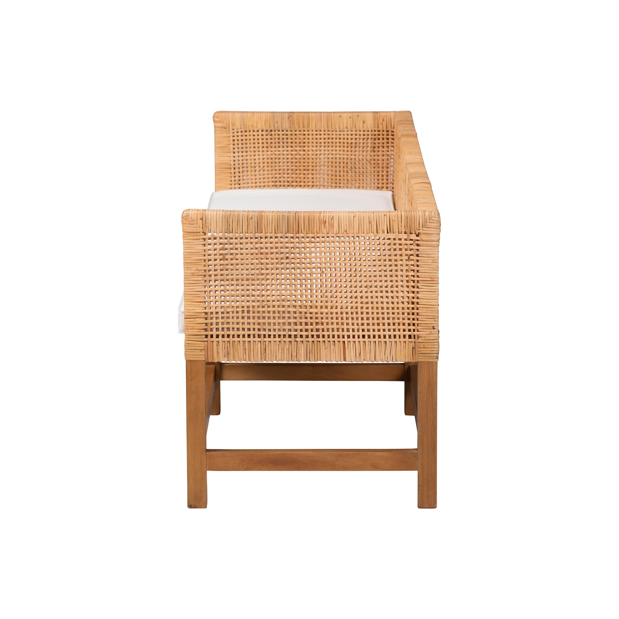 bali & pari Vivan Boho Accent Bench, Natural Rattan