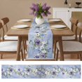 thumbnail image 6 of Purple White Flowers Table Runner 90 Inches Long,Spring Farmhouse Botanical Floral Cotton Linen Table Runners Dresser Scarves,Fabric Tabletop Scarf Furniture Cover for Home Dinner Party 13"x90", 6 of 9