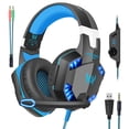 thumbnail image 1 of CADA G2000 Auriculares con cable Consola de juegos para computadora Controlador Auriculares Auriculares con micrófono para juegos con LED, Negro Azul Monstrate EL000007-01B, 1 of 2