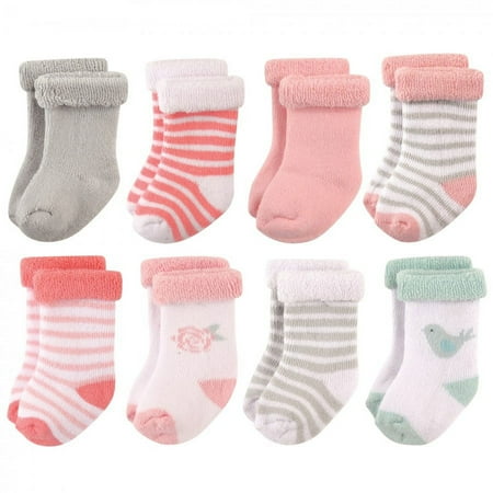 UPC: 0660168545388 | Hudson Baby Infant Girl Cotton Rich Newborn and Terry Socks  Bird  6-12 Months